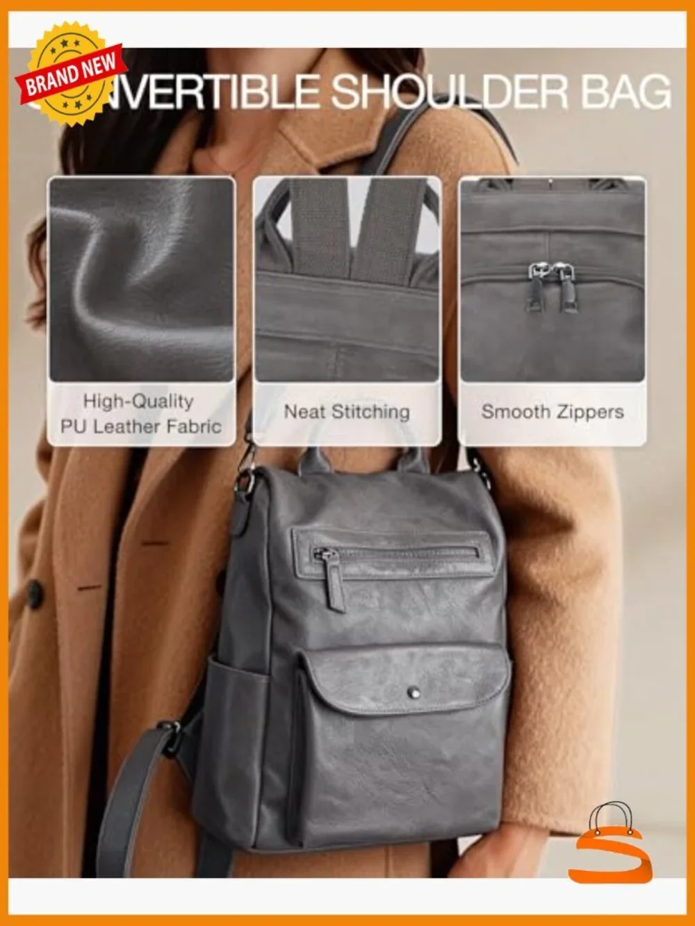 Fashion Anti-Theft PU Leather Travel Backpack Purse for Women Large Satchel